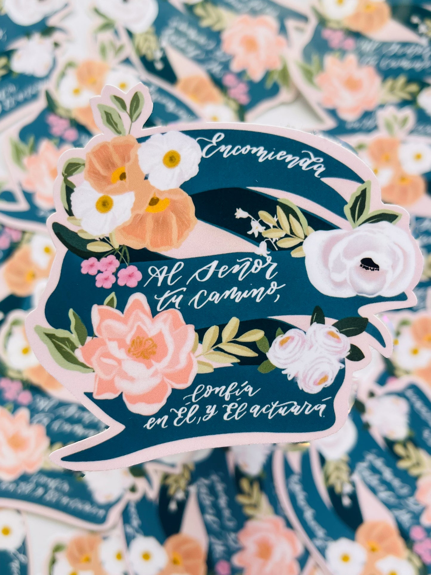 Encomienda al Señor tus caminos, confía en Él, y Él actuará. Stickers