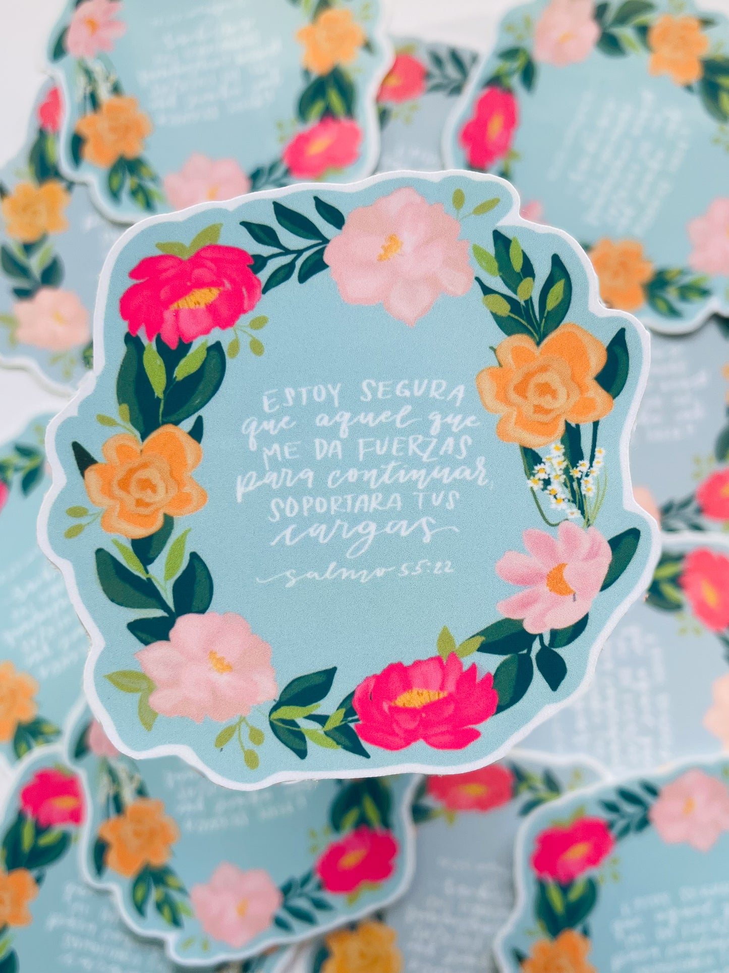 Estoy Segura que aquel que me da fuerzas para continuar , soportara tus cargas, Sticker