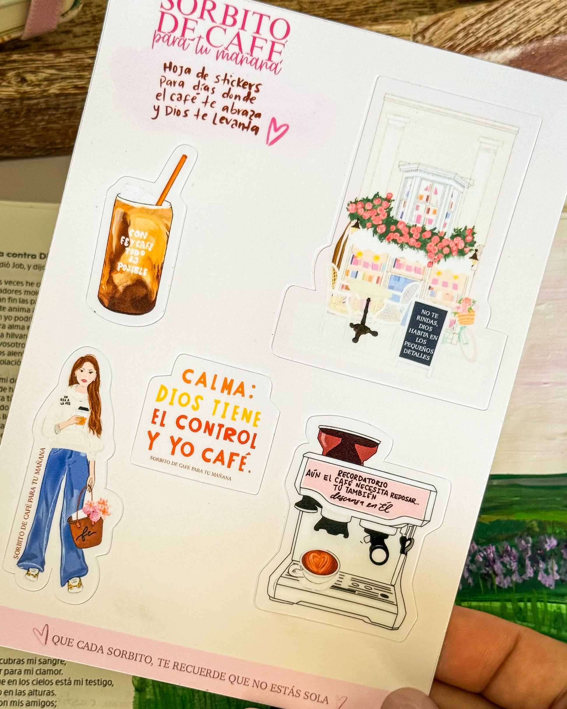 Hoja de Sticker de cafe 